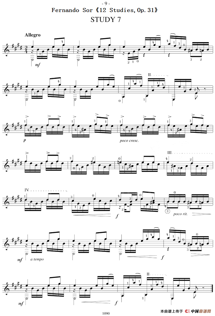 Fernando Sor《12 Studies,Op.31》（STUDY 7）(1)_原文件名：Fernando Sor《12 Studies,Op.31》（STUDY 7）.png