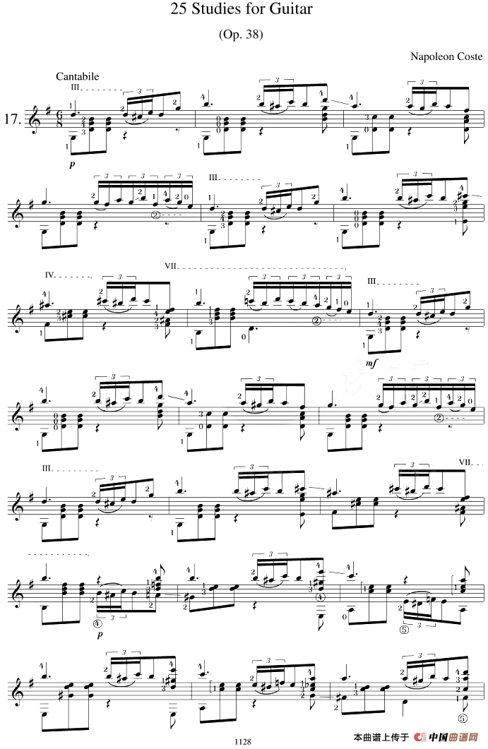 Napoleon Coste《25 Studies,Op.38》（STUDY 17）(1)_原文件名：Napoleon Coste《25 Studies,Op.38》（STUDY 17）.png