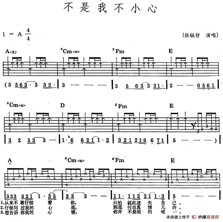 民族吉他弹唱：不是我不小心(1)_原文件名：民族吉他弹唱：不是我不小心 张稿哲演唱.png